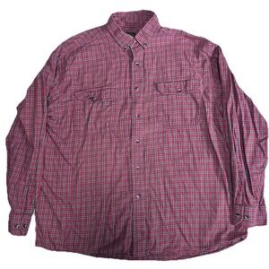 Vintage C.C. Filson Flannel Shirt  Men's XL Plaid Cotton Long Sleeve Gray/ Red